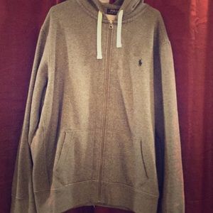 BRAND NEW Ralph Lauren gray zip up hoodie